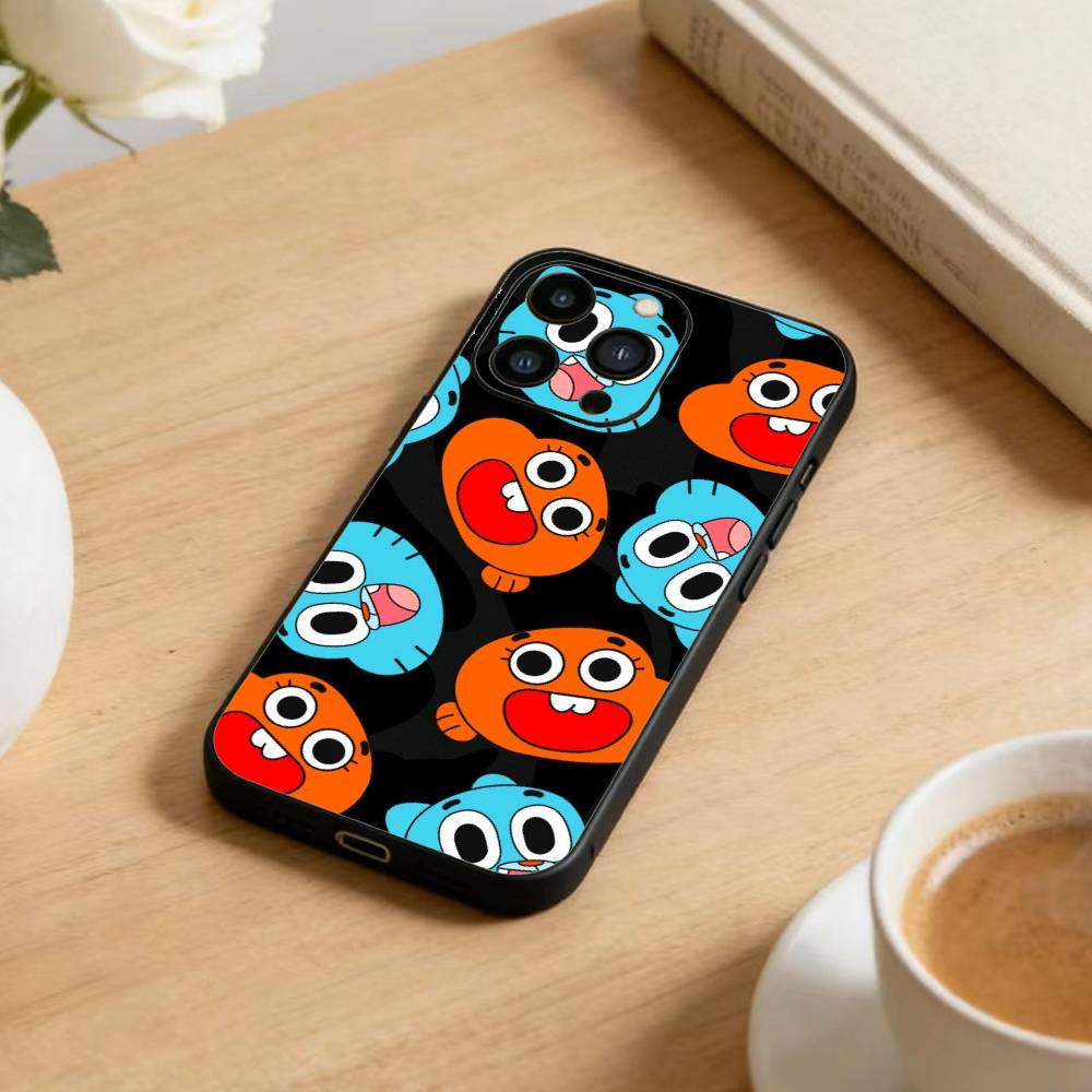 D-Gumball and Darwin Phone Case For iPhone 16,15,14,13,12,17,Pro Max,Plus Silicone Black Case