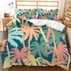 3D Summer Seaside Bedding Set Palm Leaf Plant Duvet Cover Pillowcase 2/3 AU/DE/US/UK/EU Full-size Home Decoration
