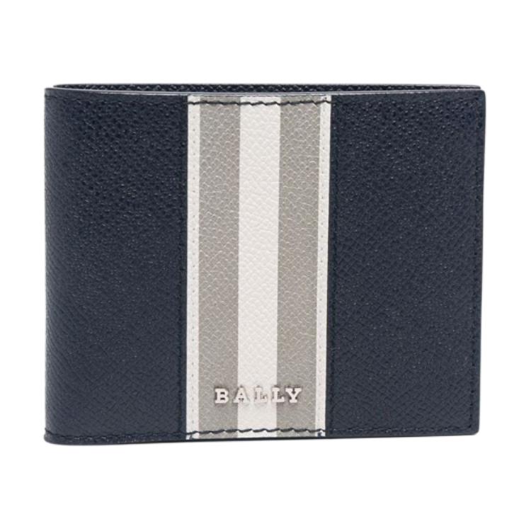 

Bally Short Gray And White Striped Three-In-One Foldable Wallet Men Wallet Blue BEVYEBI47-MIDNIGHT21 Basic Set (Bag+Dust Bag)