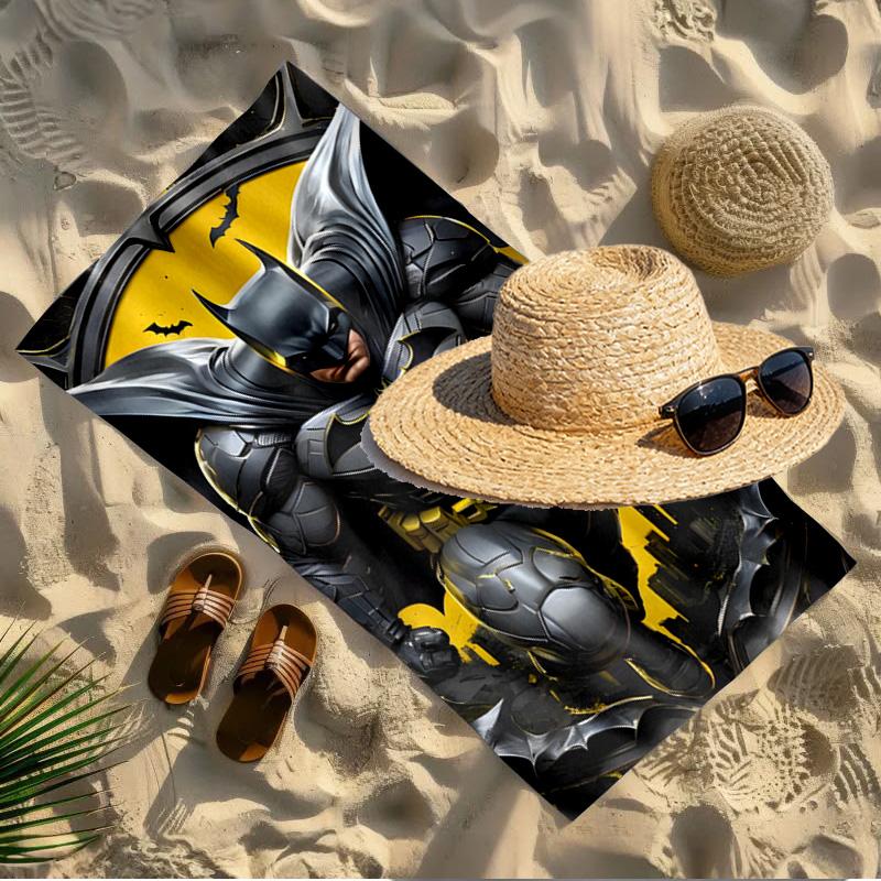 Superheroes Print Beach Towel Design, Soft, Lightweight. for Home Bathroom, Spa, Pool, Yoga, Surfing, Camping, Gift for Family, Friend