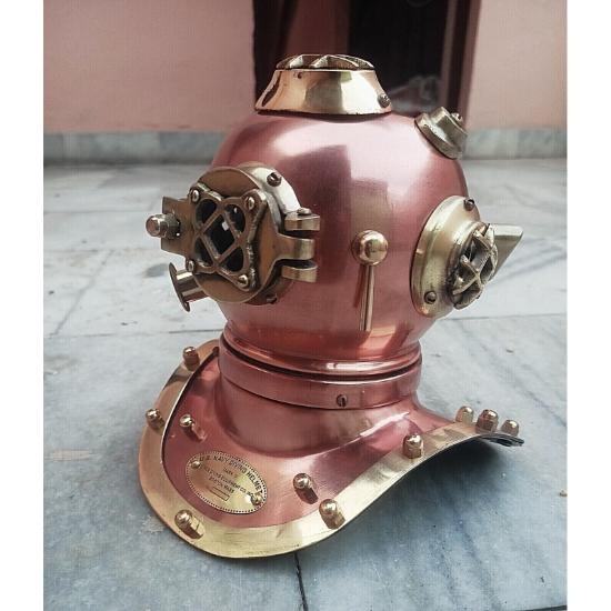 Brass Vintage Style Mark V US Navy Scuba Deep Mini Diving Divers Helmet Gift