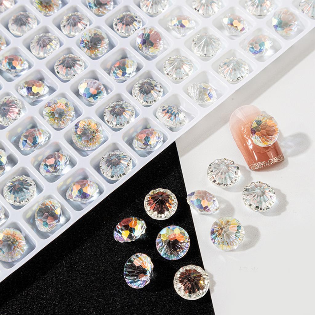 20Pcs Pointed Nail Rhinestones Nail Gems 3D Nail Charms Nail Crystals Heart Rectangular Rhinestones Diamond for Women