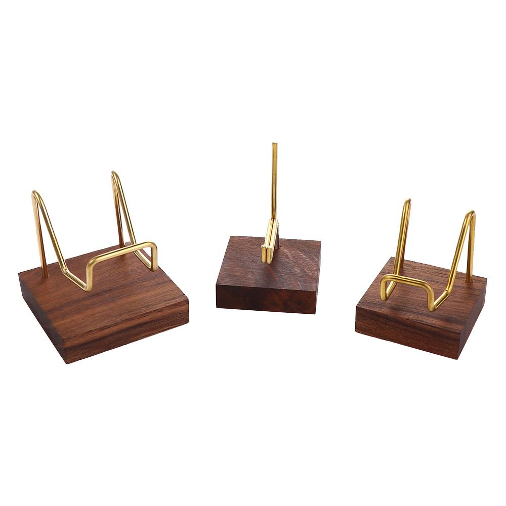Walnut Base Ores Agate Rocks Home Decoraition Wood Support Base Display Holder Mineral Stand Rack