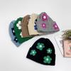Women's and Men's Daily Thick Flower Beanie Hat