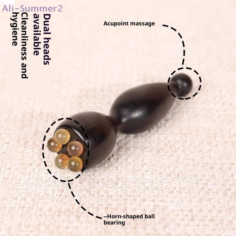 {Summer2}Lotus Seedpod Shape Massage Tool Sandalwood Gua Sha Massage Sticks Facial Skin Care Physiotherapy Tool
