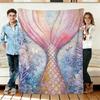Mermaid Tail Flannel Blanket Best Gifts Throw for Couch Sofa Bed Office Travel