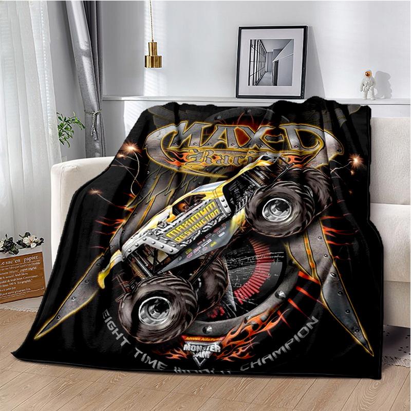 M-Monster Jam Grave Digger Truck Sofa Blanket Lightweight Warm Insulation Blanket Bed Office Car Knee padsThrow Blanket