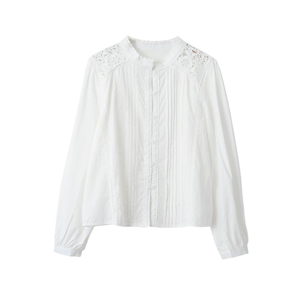 White Moon French Lace Shirt: Wear Alone or Layered! Classic French Style Shirt