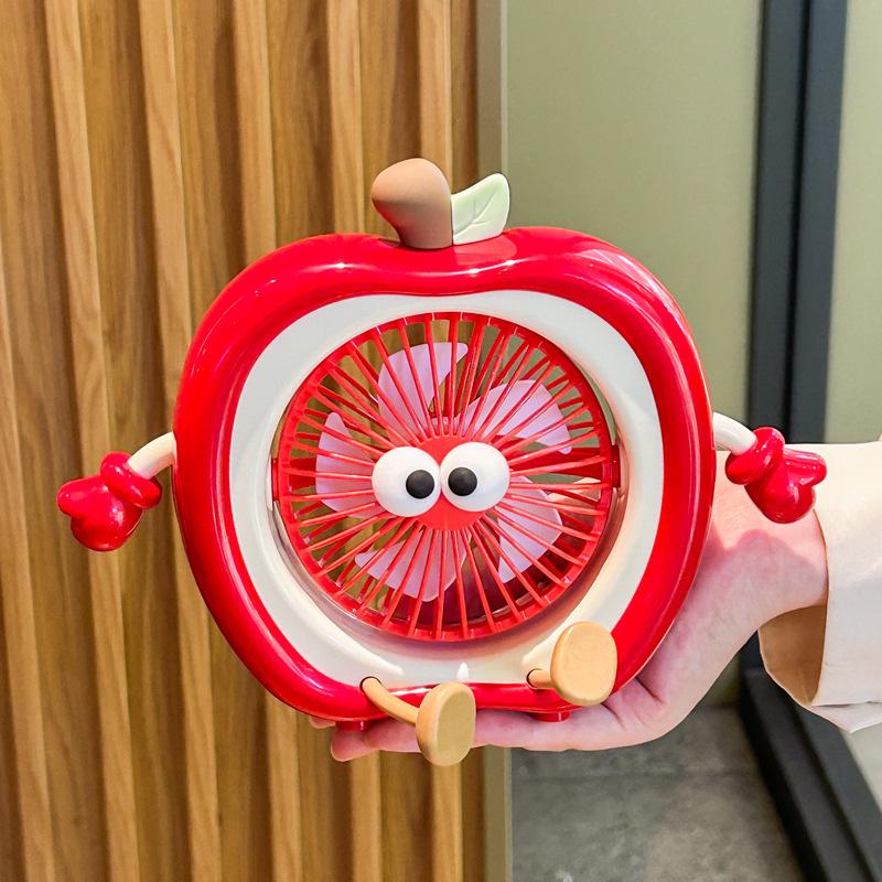 

Cute Apple USB Portable Mini Fan for Dorm or Office 800mAh Battery