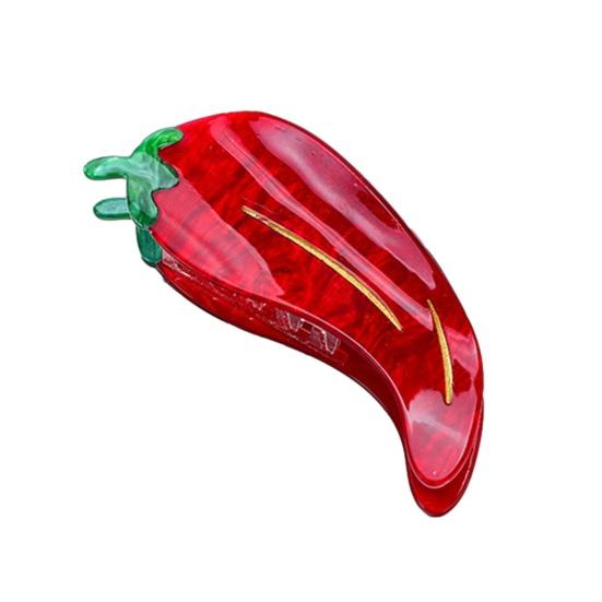 

Зажим для волос с дизайном Кукуруза и Перец Зажим-акула для затылка Легко держать Не соскальзывает Инструмент для укладки волос в пучок Аксессуар для волос красный