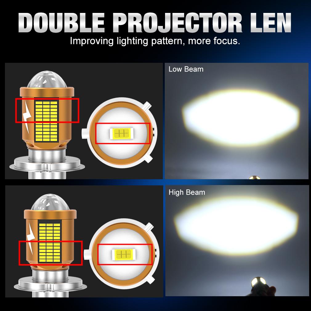 1Pc H4 LED Motorrad Scheinwerfer Birne 18000LM H6 BA20D Led Moto Licht Hohe Abblendlicht Weiß Gelb Lampe Canbus für Yamaha Kawasaki Suzuki