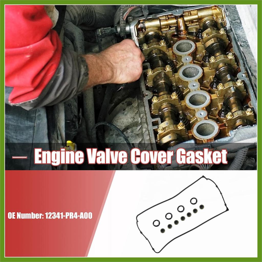 1 Set 12341-PR4-A00 Engine Valve Cover Gasket for Honda CR-V L4 2.0L 1997-2001 for Acura Integra L4 1.8L 1990-2001 Vehicle Components