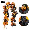 Halloween Spookys Garland 5.74ft Gothic Maple Leaf Pumpkin-Vine with Spiders Accents Colorful Spookys Window Hanging Ornaments
