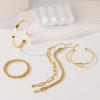 Gold Bracelets for Women Waterproof 14K Gold Plated Chunky Cuff Bangles Tie Knot Cuban Rope Paperclip Beaded Bracelet Stack Gift