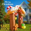 9.84FT LED Light Xmas Inflatable Gingerbread House Arch Toys Yard Lawn Party Decoration Home Ornaments Supplies Christmas Gifts