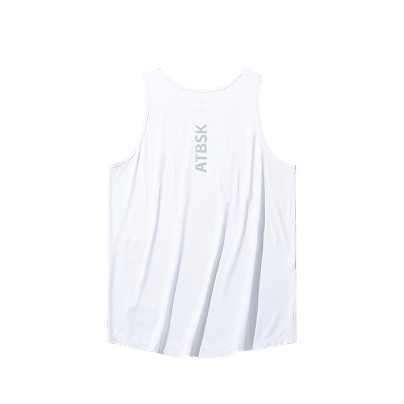 Anta Basketball Series Solid Color Logo Round Neck Comfortable Breathable Casual Basketball Vest Men tops Pure-White 952511101-1