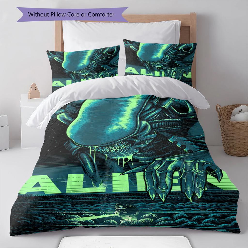 Cartoon Pattern Bedding Quilt Set Quilt Cover Pillowcase Home Decoration Birthday Gift (1 * Duvet Cover + 2 * Pillowcase, Without Core)