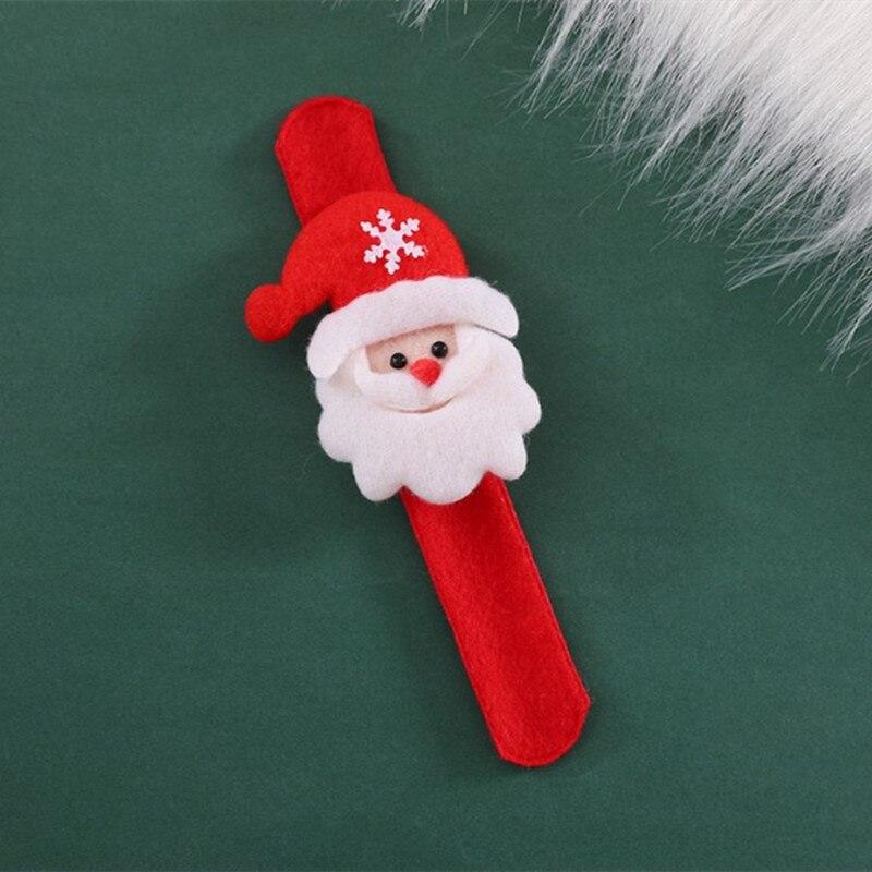 1 Pc Bronzing Christmas Gifts Xmas Bracelet Adult Children's Toys Santa Claus Snowman Elk Patting Circle Pat Ring