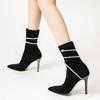 Autumn Winter Faux Suede Snake Coiled Women Boots Luxury Crystal Stiletto High heels Ankle Boots Shoes Botas Mujer