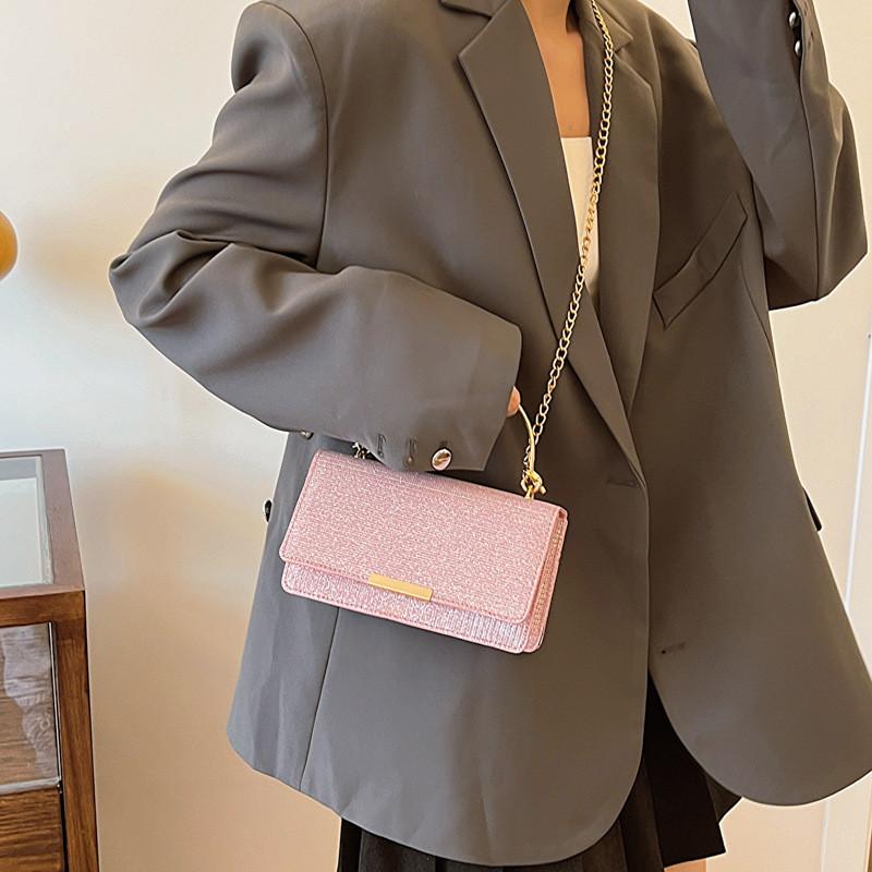 Simple Fashion Bag 2024 New Casual Korean Style Shoulder Bag Street Trend Sequined Medium Tote