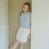 Ceme Adu Cest_Embroidered Floral Mini Skirt_White