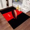 Zeppelin Graphic Red & Black Design Non-slip rug suitable for living room and bedroom sofas.