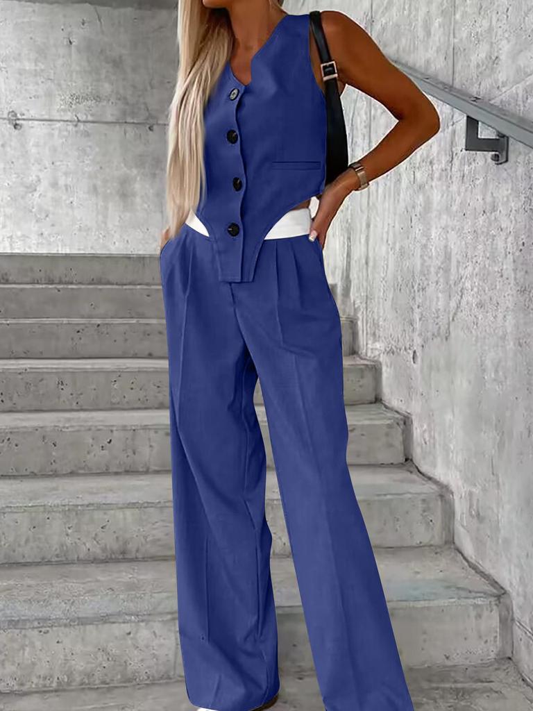 2024 Women's Cross-Border Casual Vest Fashion Set