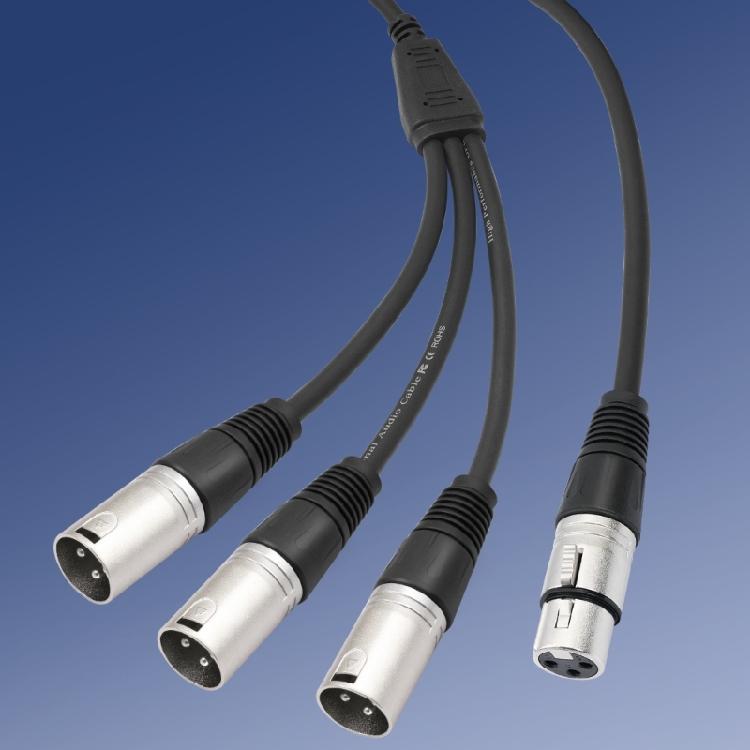 3 Output 3Pin Splitter Cable Balanced Connection For Microphone Mixers Interfaces Signal Routing