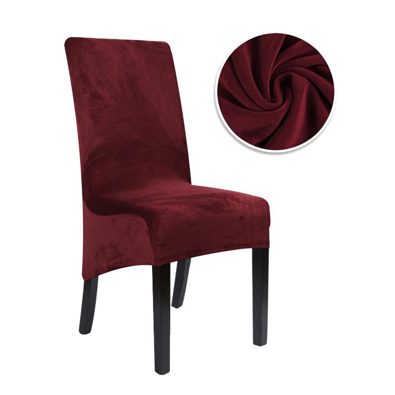 1piece Velvet Fabric Chair Cover Special Large Spandex Cheap Long Back Chair Covers XL Size Seat Cover For Dining Room Home