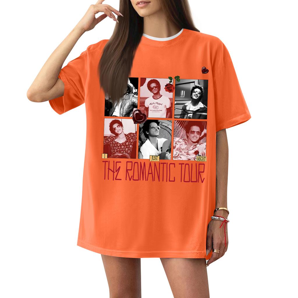 Women's Casual Printed T-Shirt Round Neck Pullover Short Sleeve Top