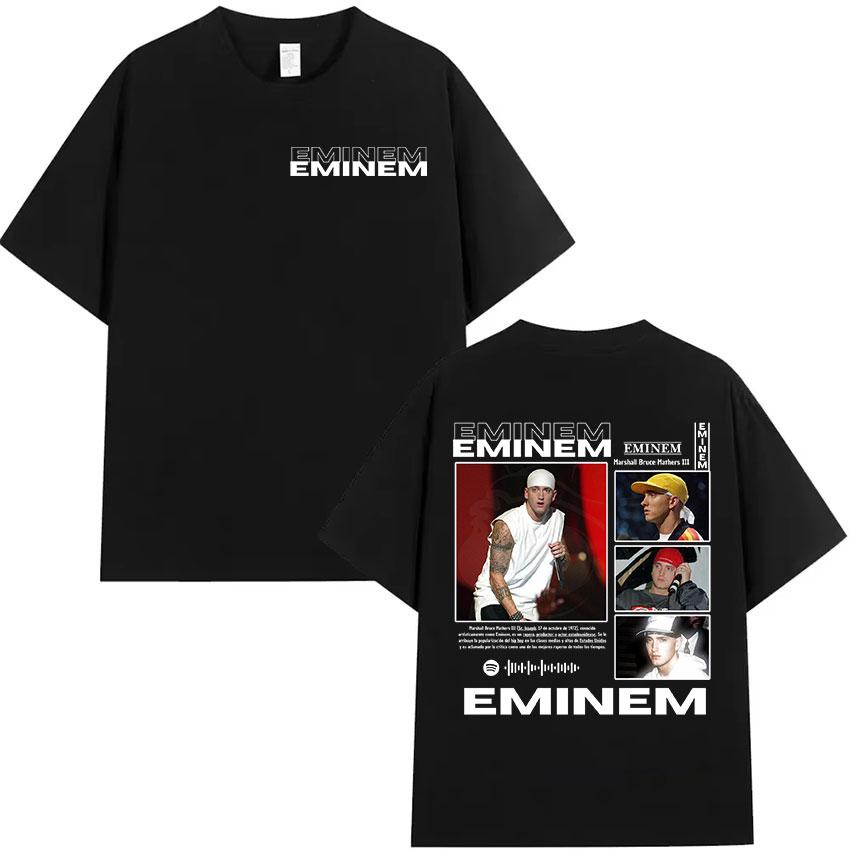 Sommer Rapper Eminem Marshall Byuce Mathers Album Grafik T-Shirt Herren Hip Hop Vintage 100% Reine Baumwolle Bedrucktes T-Shirt
