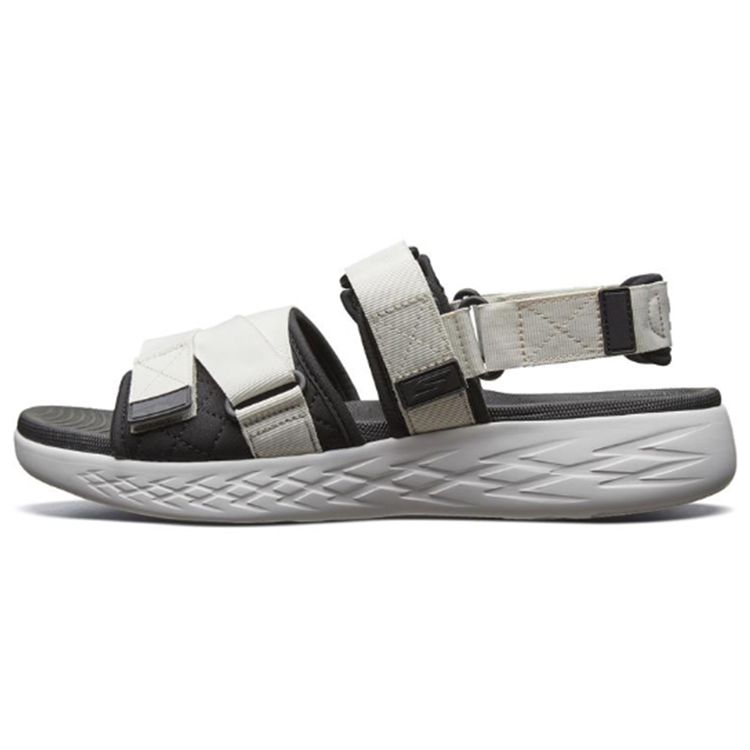 Skechers On The Go 600 Simple Comfortable Beach Sandals Men sandals Beige Black 55367-WBK 42.5