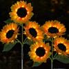 1pc Solar Sunflower Lights 3 Head Garden Stake Outdoor Decorative Waterproof LED Landscape Lights for Patio, Garden, Yard