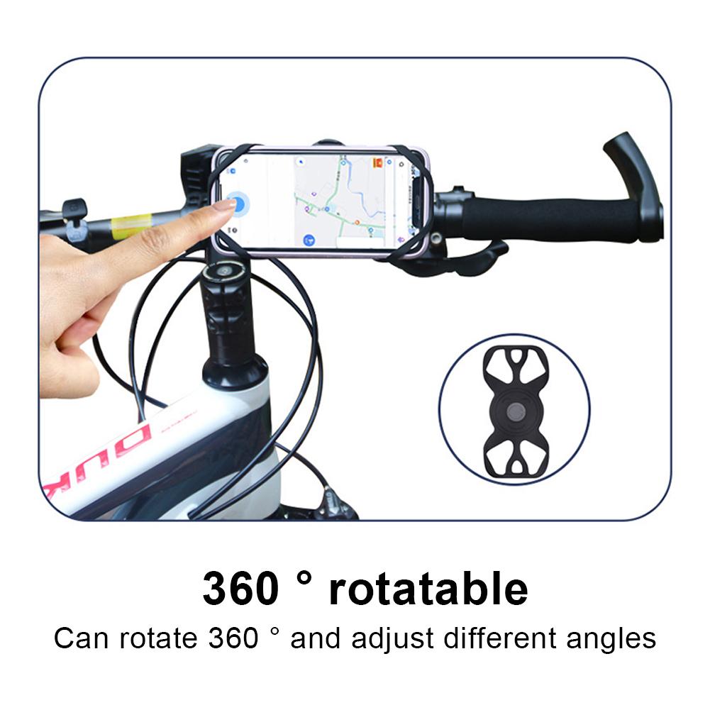Silicone Bike Phone Mount Phone Stand Bracket Anti-Shake Bicycle Phone Clip Adjustable Bicycle Phone Holder for 4.5-7 Inch Phone