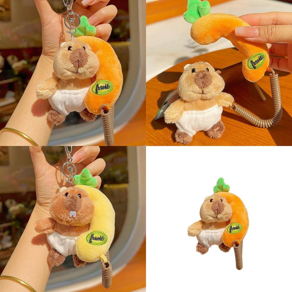 Plush Soft Marmot Phone Keychain With Cartoon Theme For Backpack Gift And