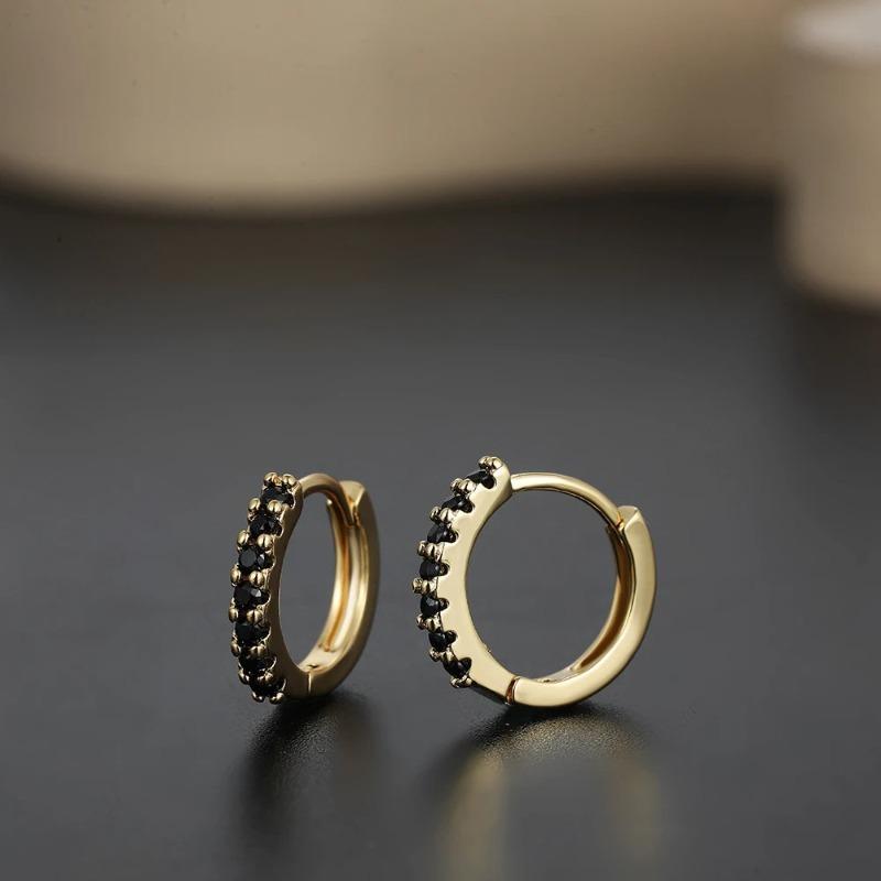Trendy round colorful zircon earrings - women's jewelry