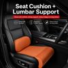 Leather Integrated Lumbar Leg Support Mat Memory Foam Extended Seat Cushion  Vehicle Universal