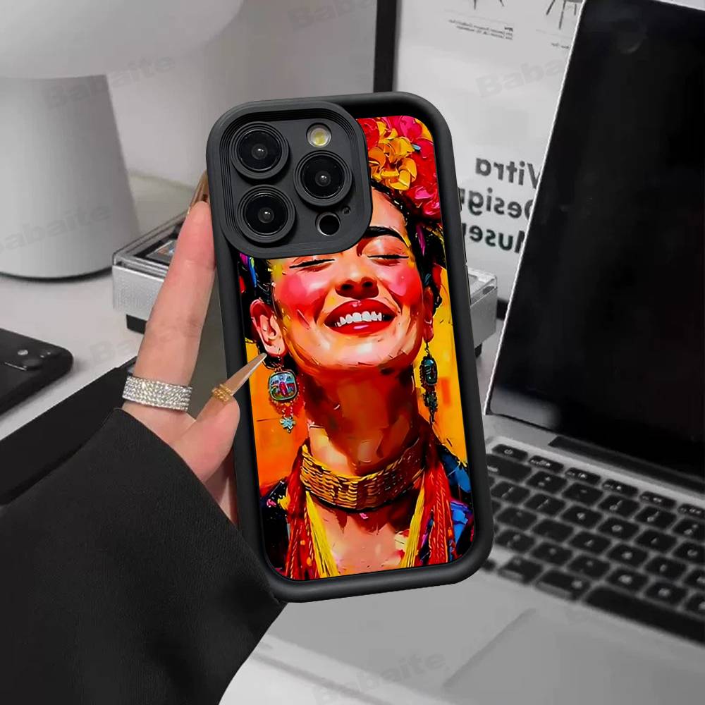 Fashion F-Frida K-KahlosS Phone Case For IPhone 11 12 13 16 15 17 14 Pro Max Soft Funda Silicone Cover