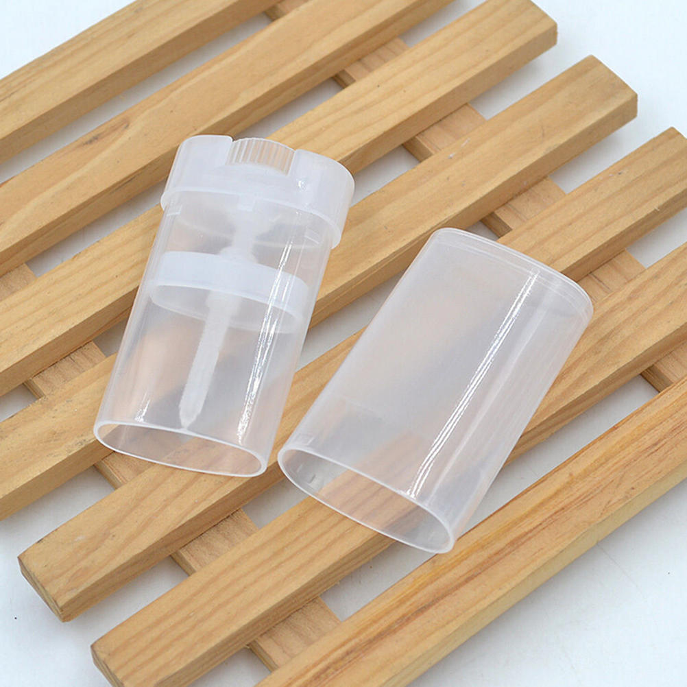 1X 15G Empty Oval Lip Balm Tubes Twist Deodorant Soap Containers White Clear