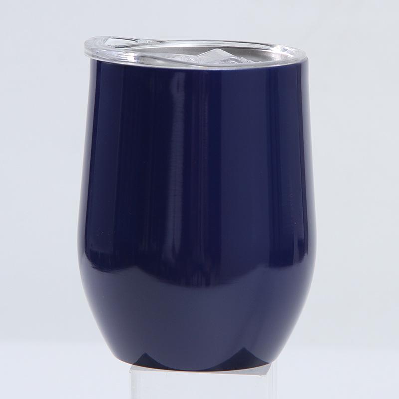 12oz Eierschalenförmiger U-förmiger Edelstahl-Vakuum-Weinbecher mit Bauchdesign