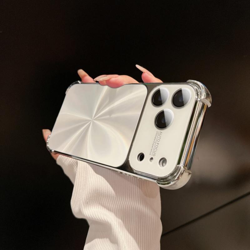 Shockproof Armor Laser Plating Case for iPhone 17 Air 16 15 14 13 Pro Max Plus CD Texture Bumper Camera Glass Soft Cover