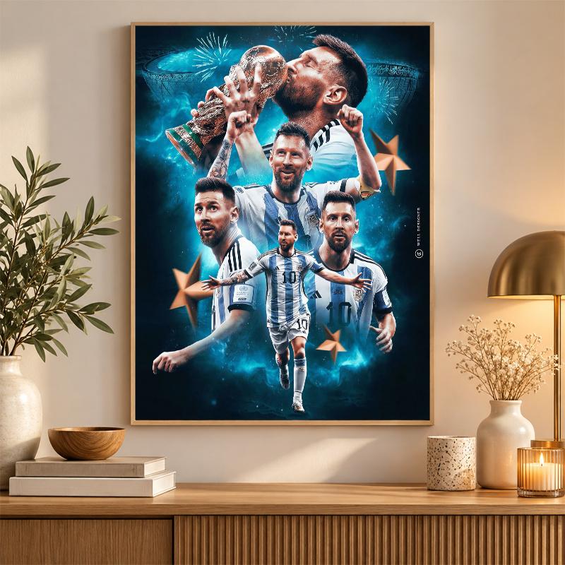 Lionel Messi Diamond Painting Kit 5D Full Drill DIY Diamond Mosaic Wall Art Home Decor