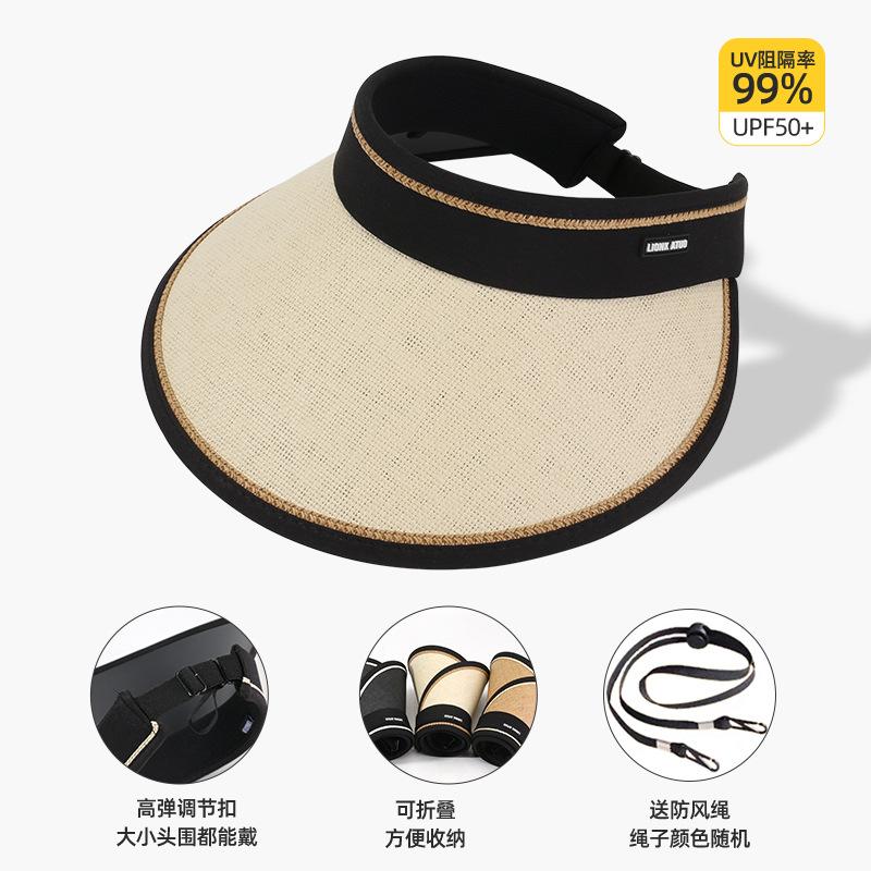 

Foldable summer vinyl straw sun hat student cycling travel sun hat M（56-58cm）