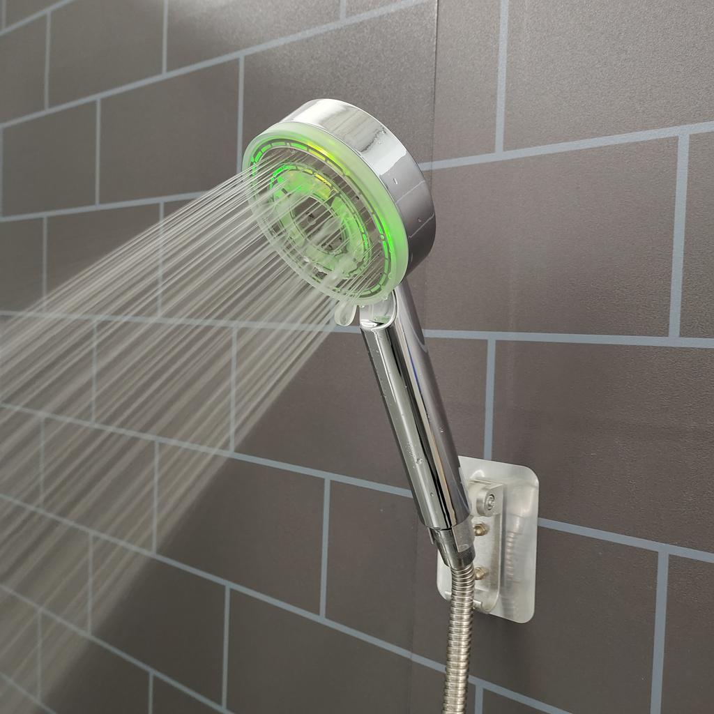 New LED 5 Modes Shower Head Rainfall SPA Temperature Control Shower Pressurized Water Saving 3/7 Colors Handheld Bathroom Shower