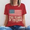 250 Years of Freedom 1776 2026 T Shirt Women Vintage US Flag Graphic Tee Casual Short Sleeve 4Th of July 250Th Anniversary Top