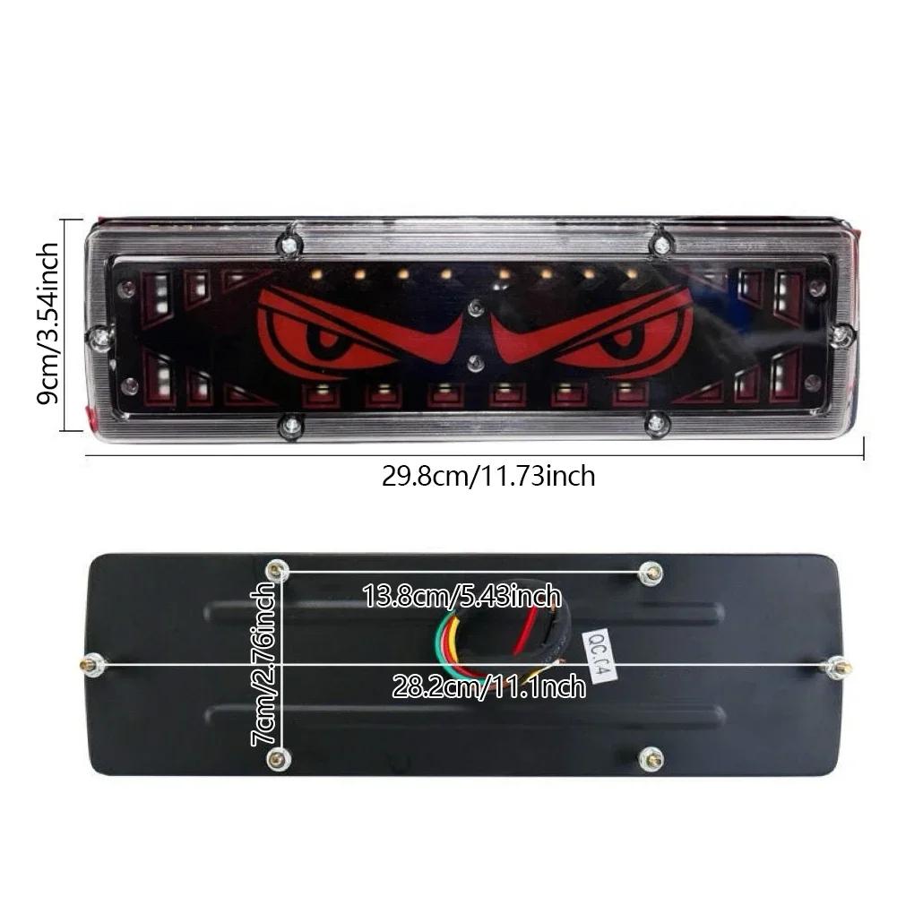 2pcs 12V-24V Truck Devil's Eye Side Marker Light LED Taillight DRL Running Signal Light Auto Rear License Plate Lamp