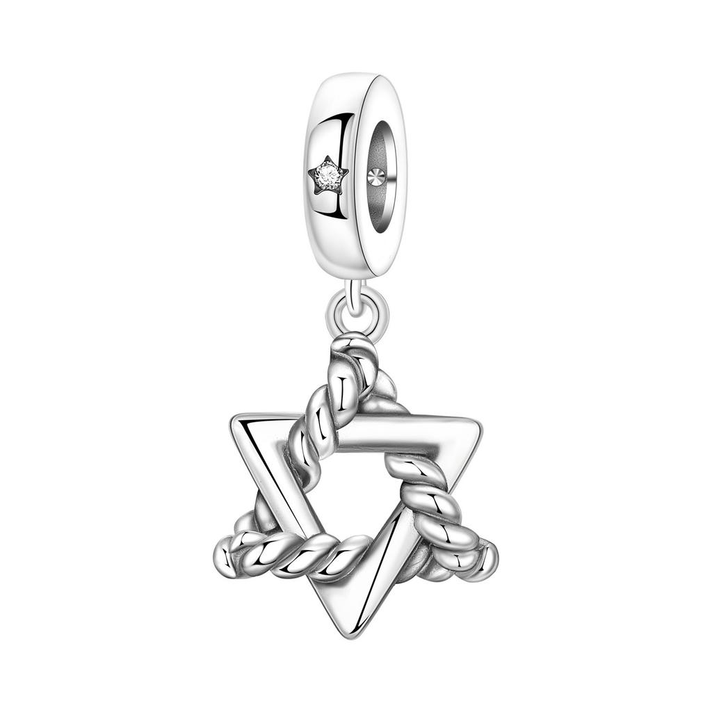 Winter Snowflake Copper Silver Plated Bracelet Pendants Colorful Zircon Necklace Charms Beads DIY Jewelry Accessories for Party