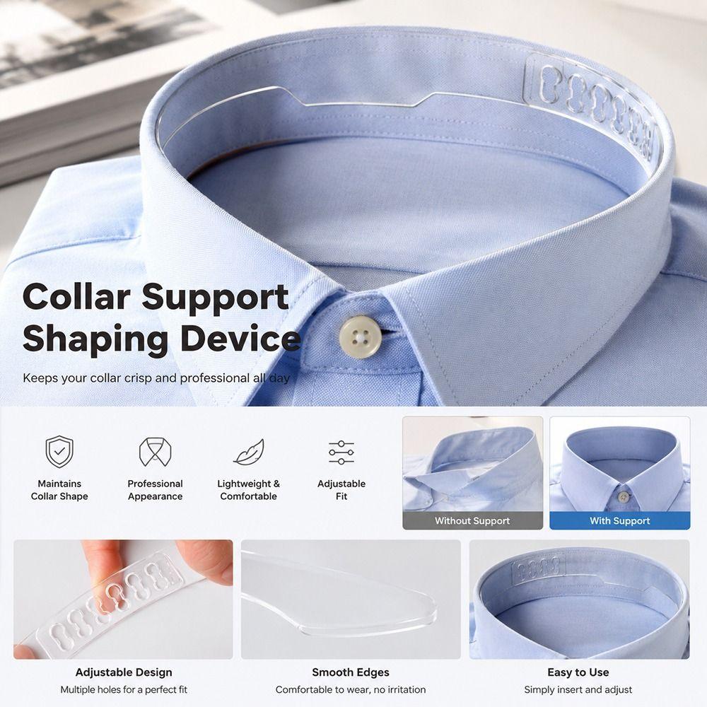 Adjustable Shirt Stand Collar Tool Collar Stays Bundle Kit Shirt Anti-roll Fixed Shaper