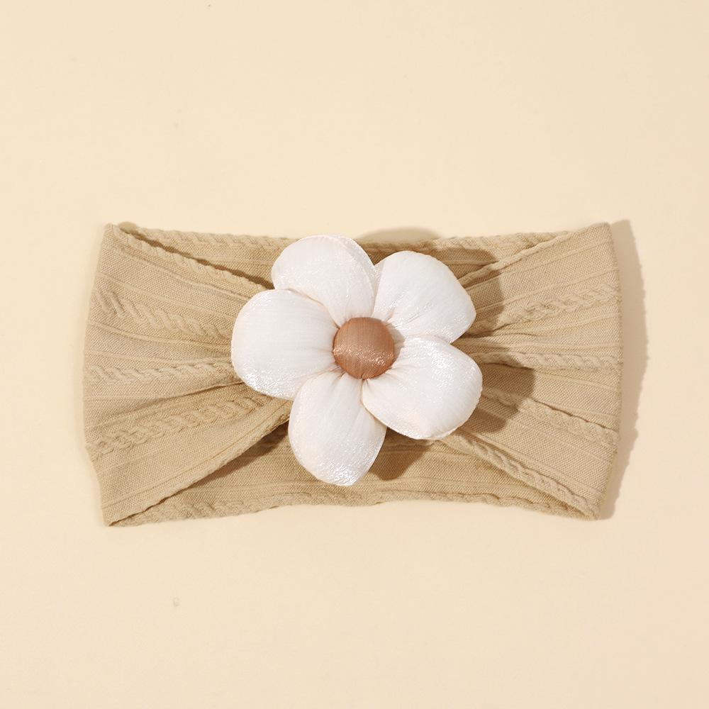 Europäisches & Amerikanisches Baby-Blumen-Stirnband - Einfarbig, Baumwollgefüllt, Fontanellschutz, Breites Band für Säuglinge.