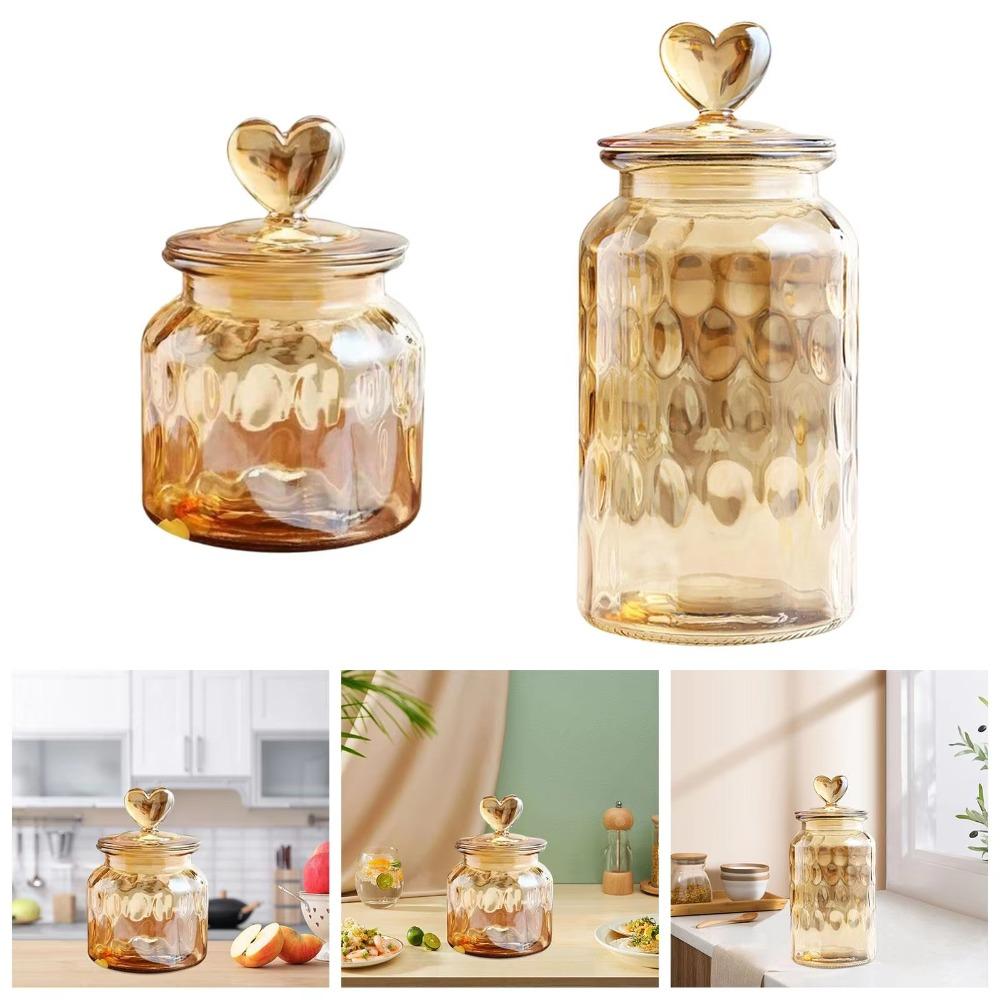 Transparent Pickle Jug with Shape Lid Jam Jar Wine Bottle Food Storage Container  Home